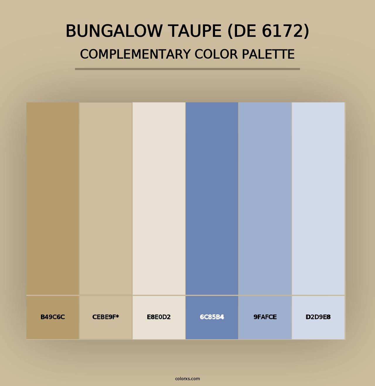 Bungalow Taupe (DE 6172) - Complementary Color Palette