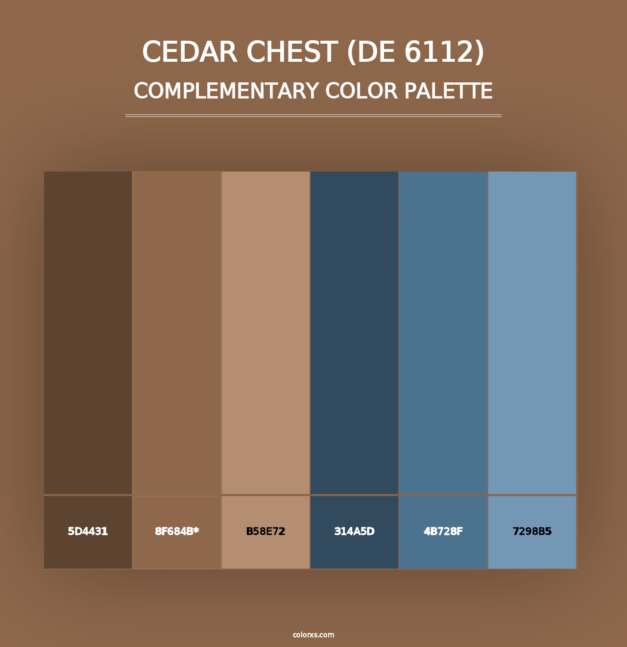 Cedar Chest (DE 6112) - Complementary Color Palette