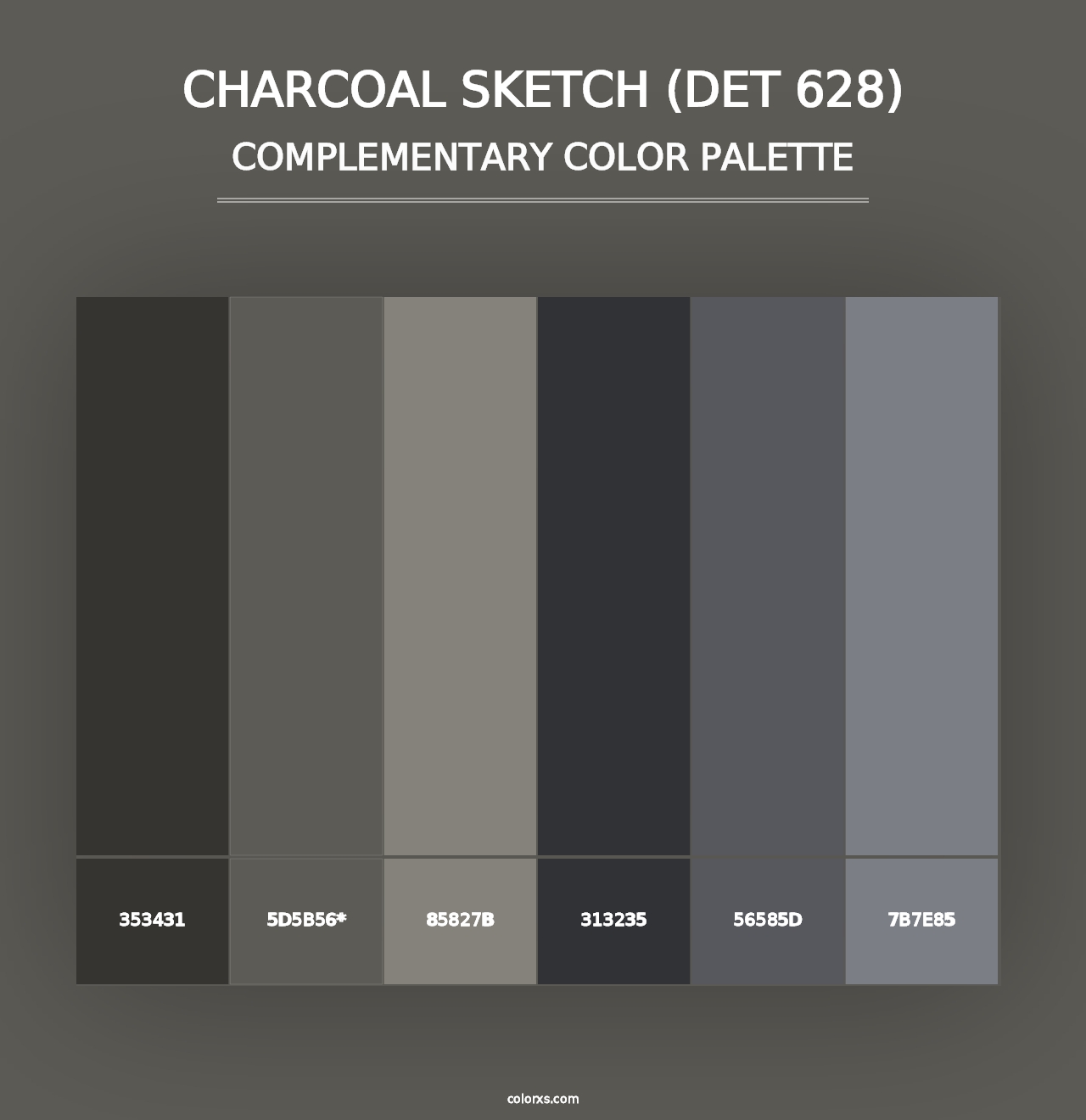 Charcoal Sketch (DET 628) - Complementary Color Palette