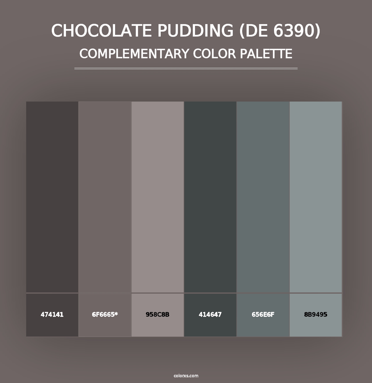 Chocolate Pudding (DE 6390) - Complementary Color Palette