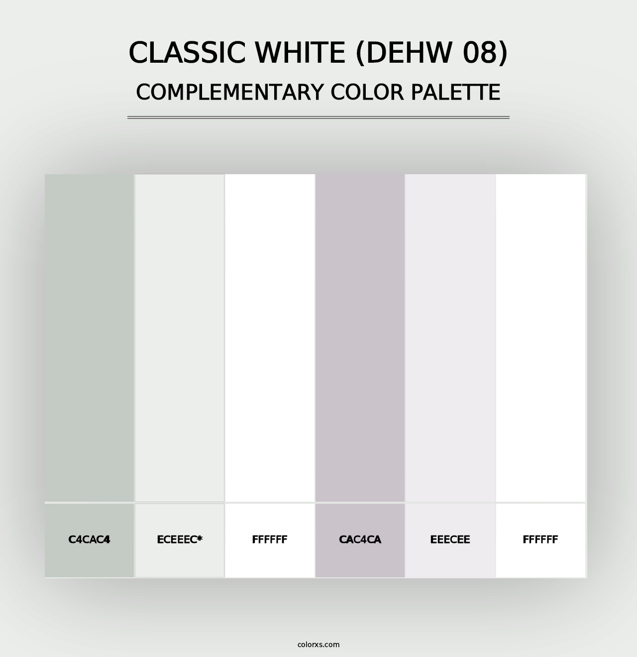 Classic White (DEHW 08) - Complementary Color Palette