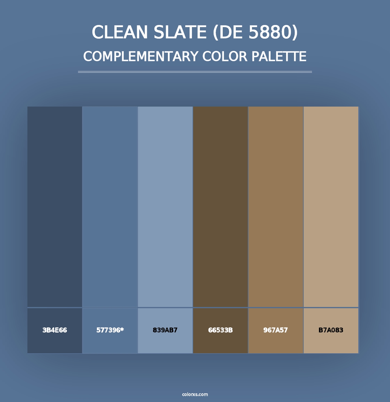 Clean Slate (DE 5880) - Complementary Color Palette