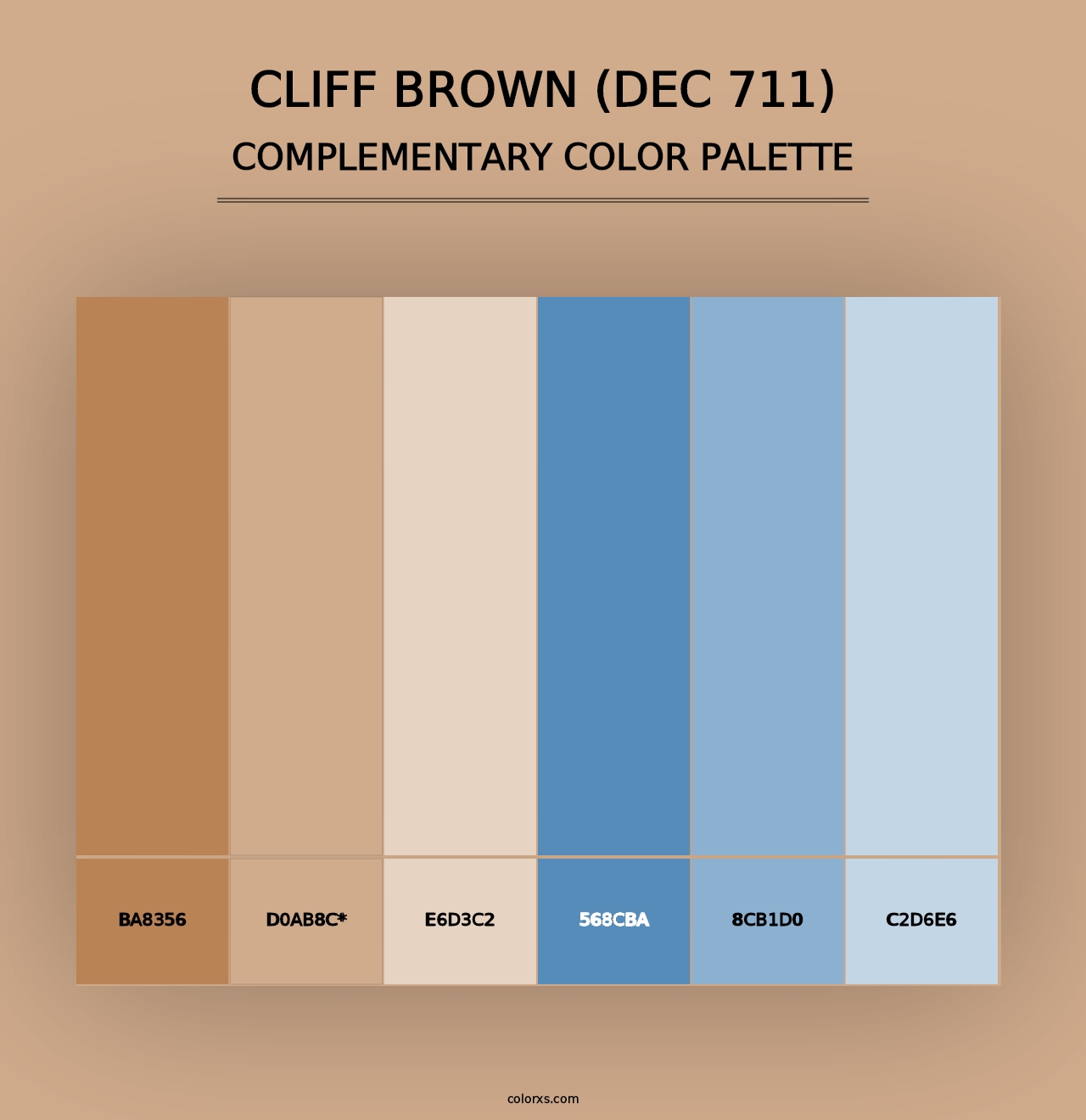 Cliff Brown (DEC 711) - Complementary Color Palette