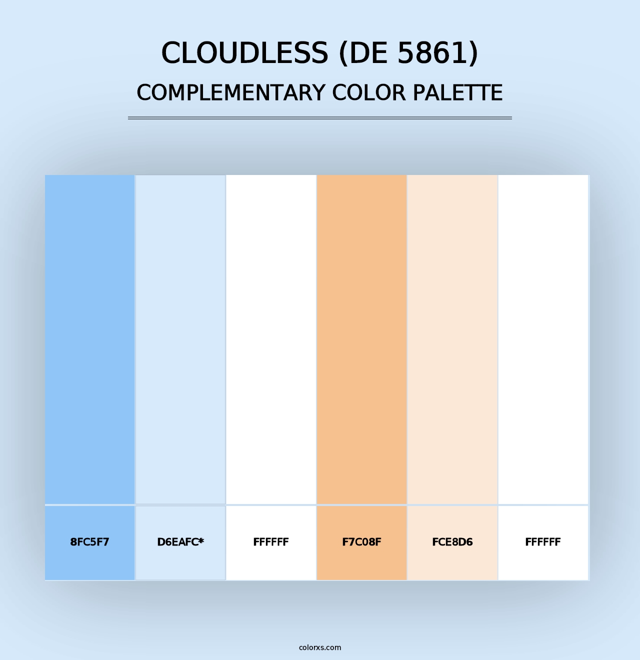 Cloudless (DE 5861) - Complementary Color Palette