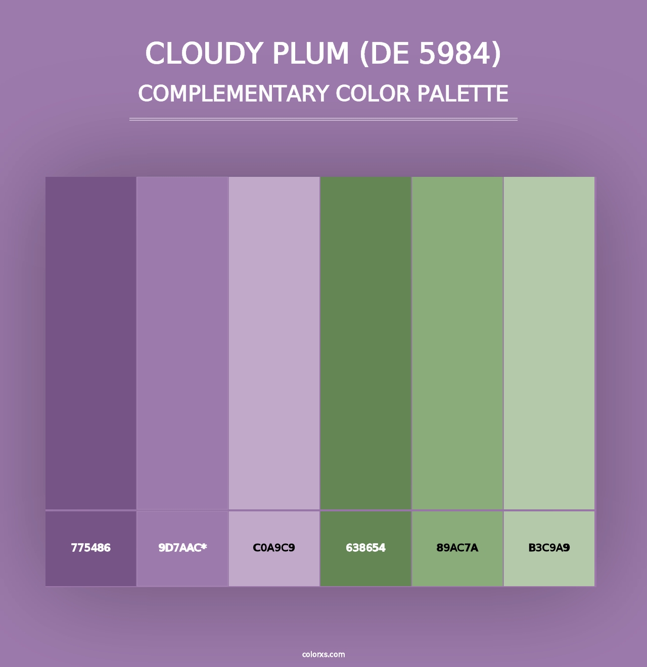 Cloudy Plum (DE 5984) - Complementary Color Palette