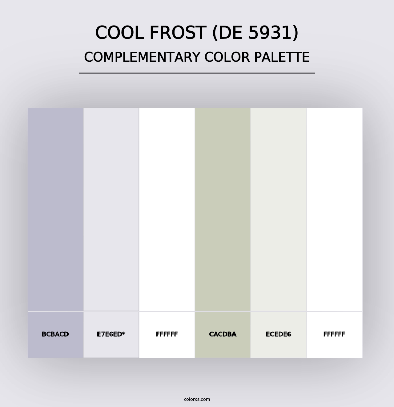 Cool Frost (DE 5931) - Complementary Color Palette