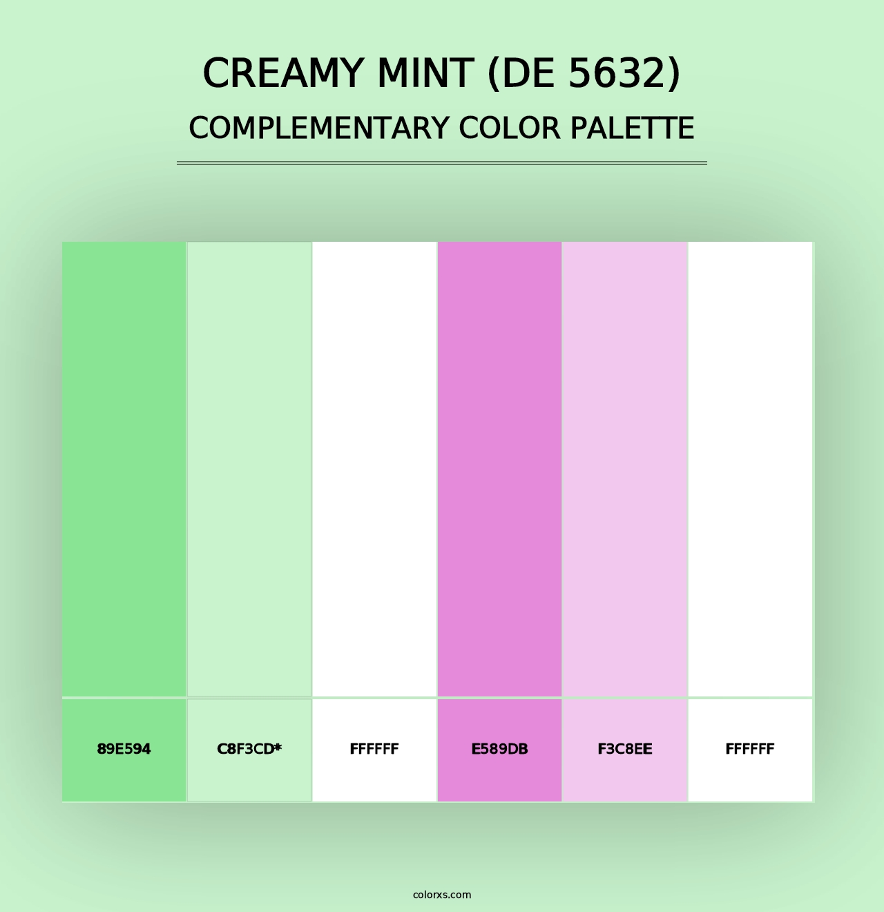 Creamy Mint (DE 5632) - Complementary Color Palette