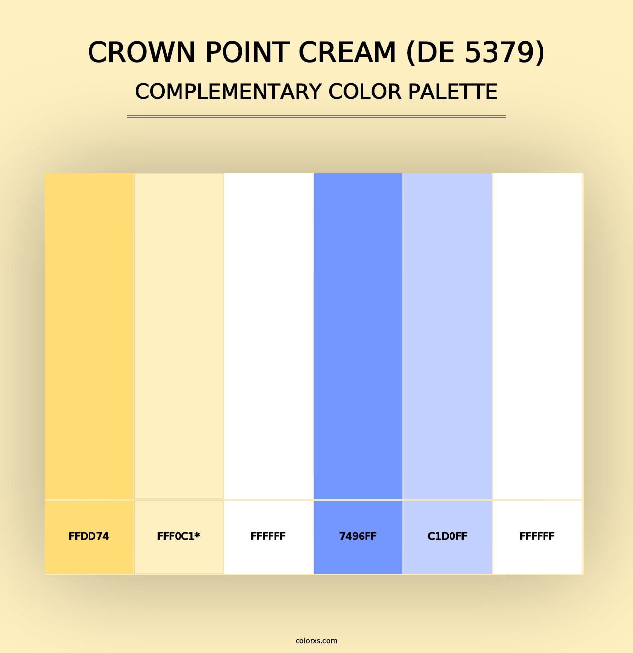 Crown Point Cream (DE 5379) - Complementary Color Palette