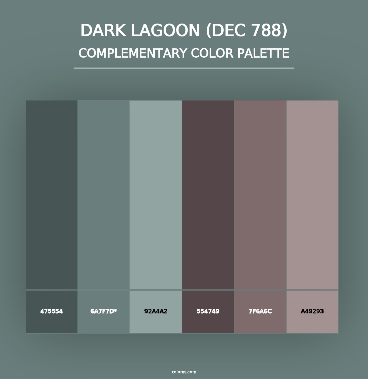 Dark Lagoon (DEC 788) - Complementary Color Palette