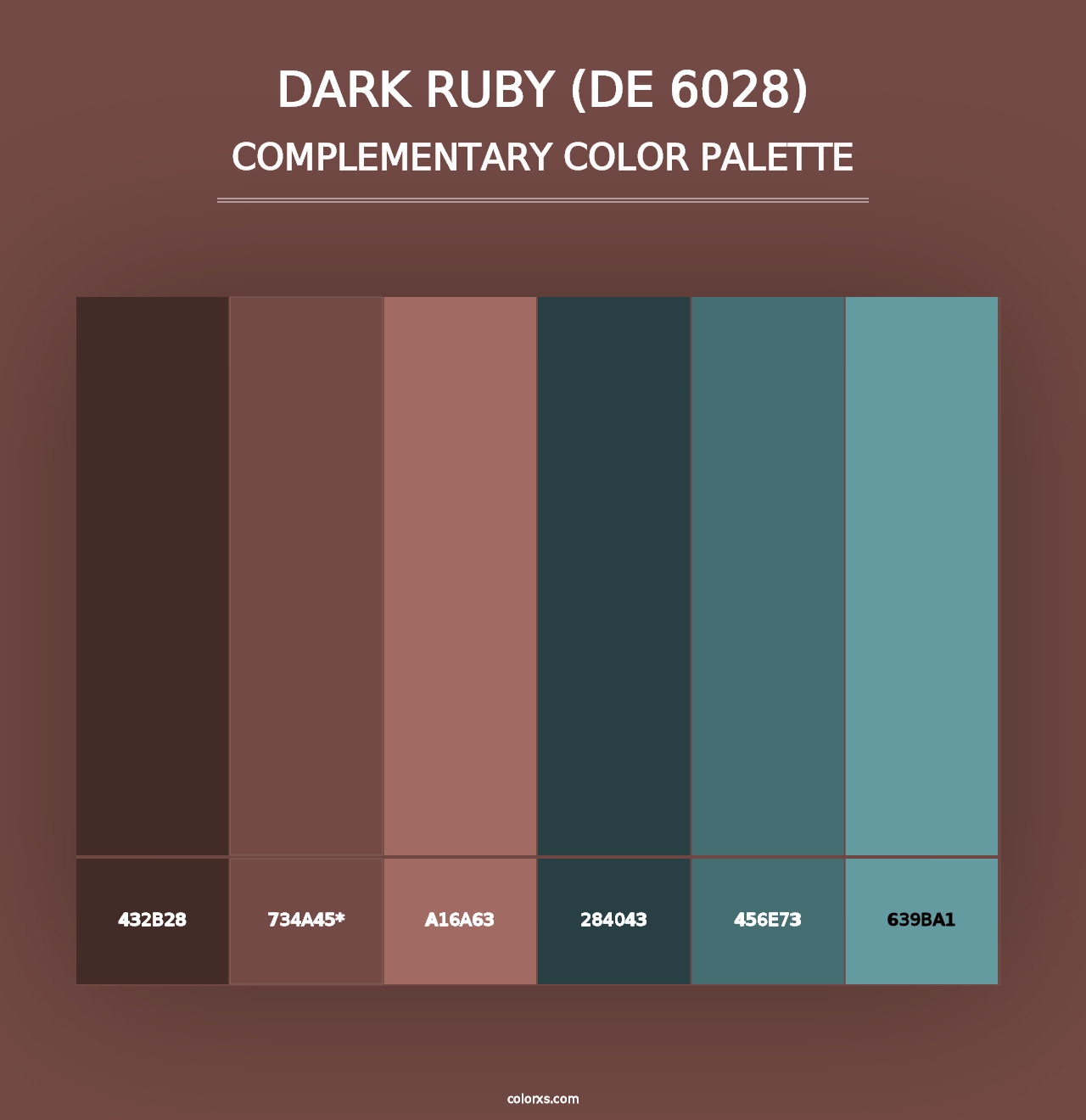 Dark Ruby (DE 6028) - Complementary Color Palette