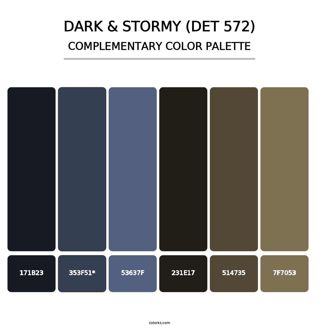 Dark & Stormy (DET 572) - Complementary Color Palette