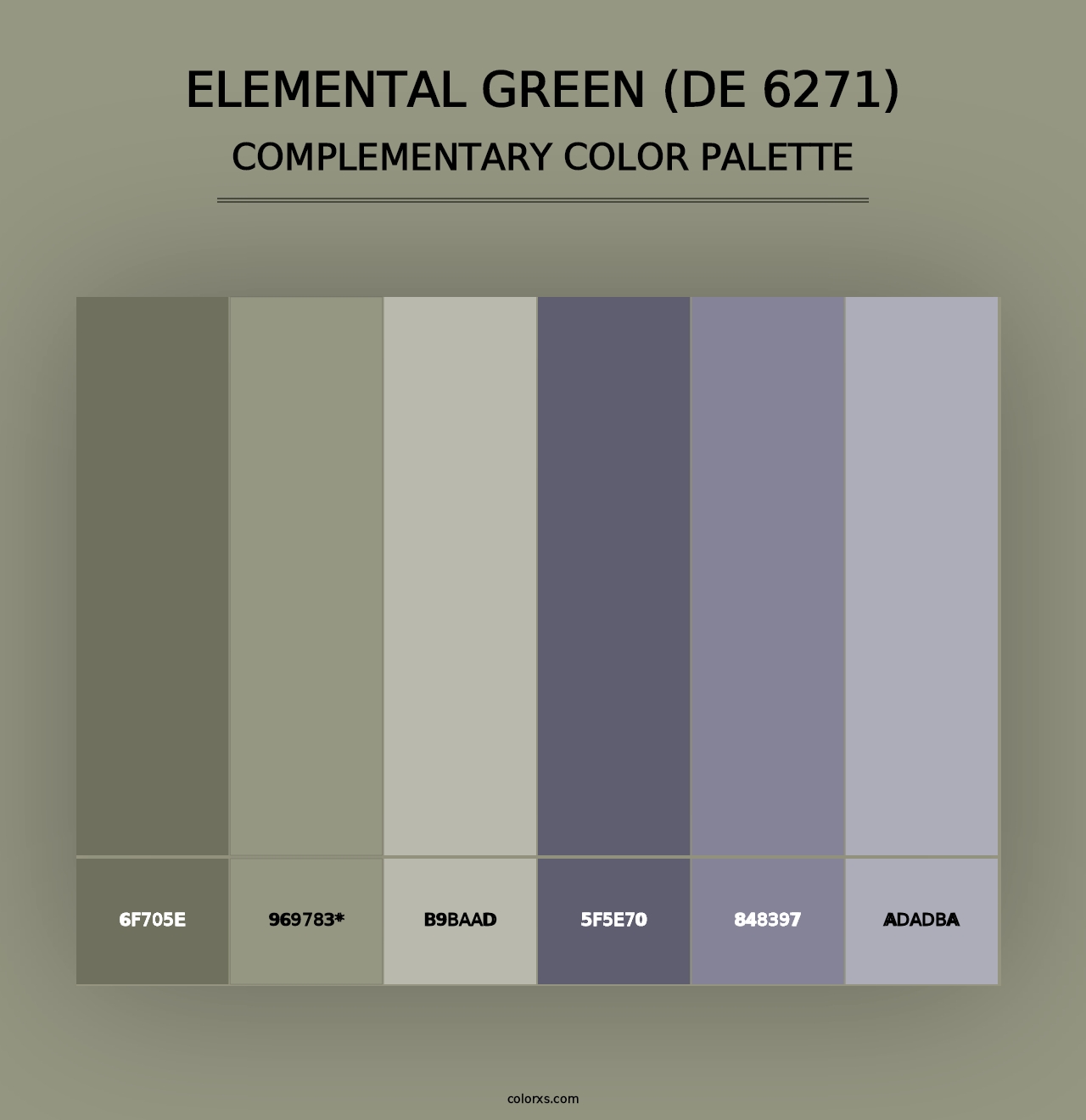 Elemental Green (DE 6271) - Complementary Color Palette