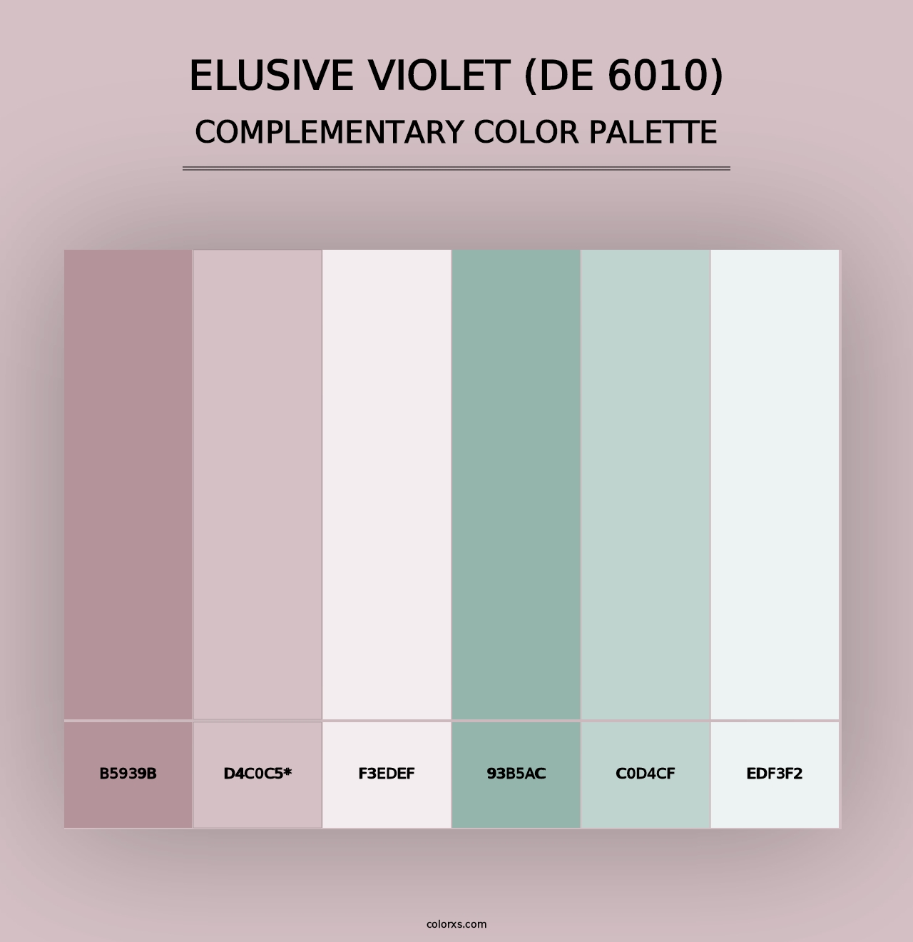 Elusive Violet (DE 6010) - Complementary Color Palette