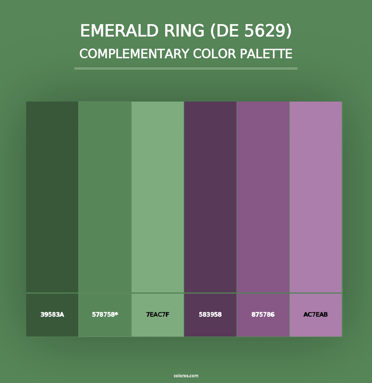 Emerald Ring (DE 5629) - Complementary Color Palette