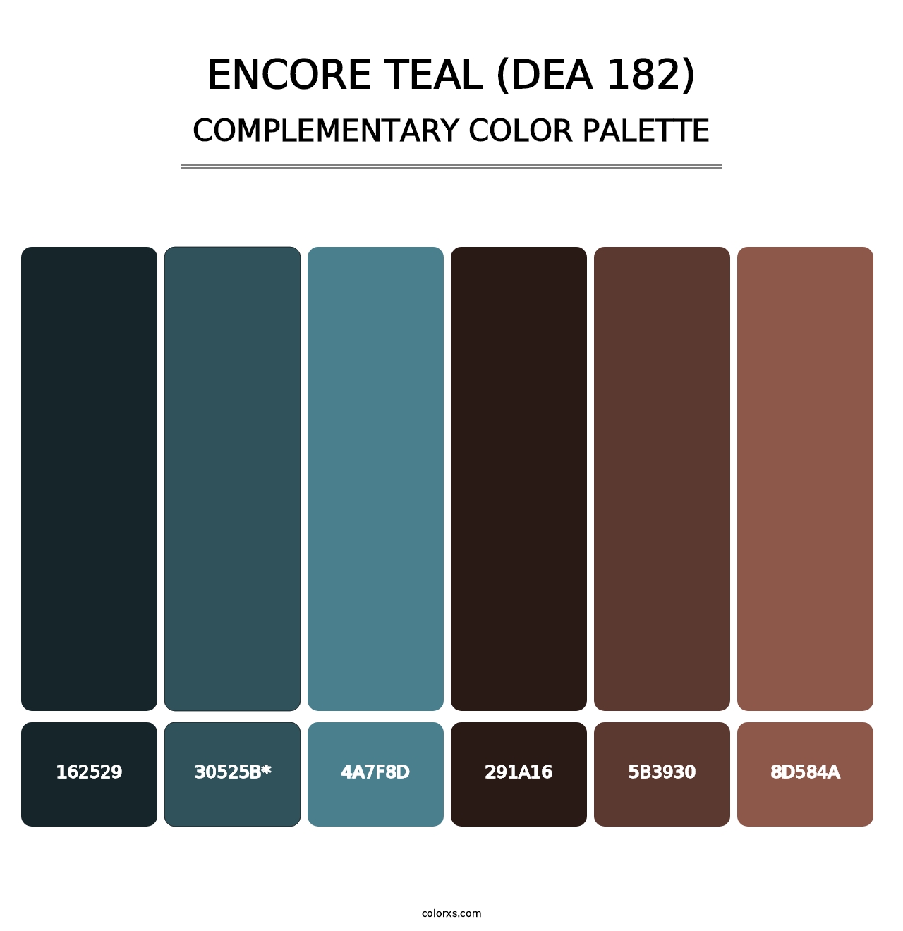 Encore Teal (DEA 182) - Complementary Color Palette