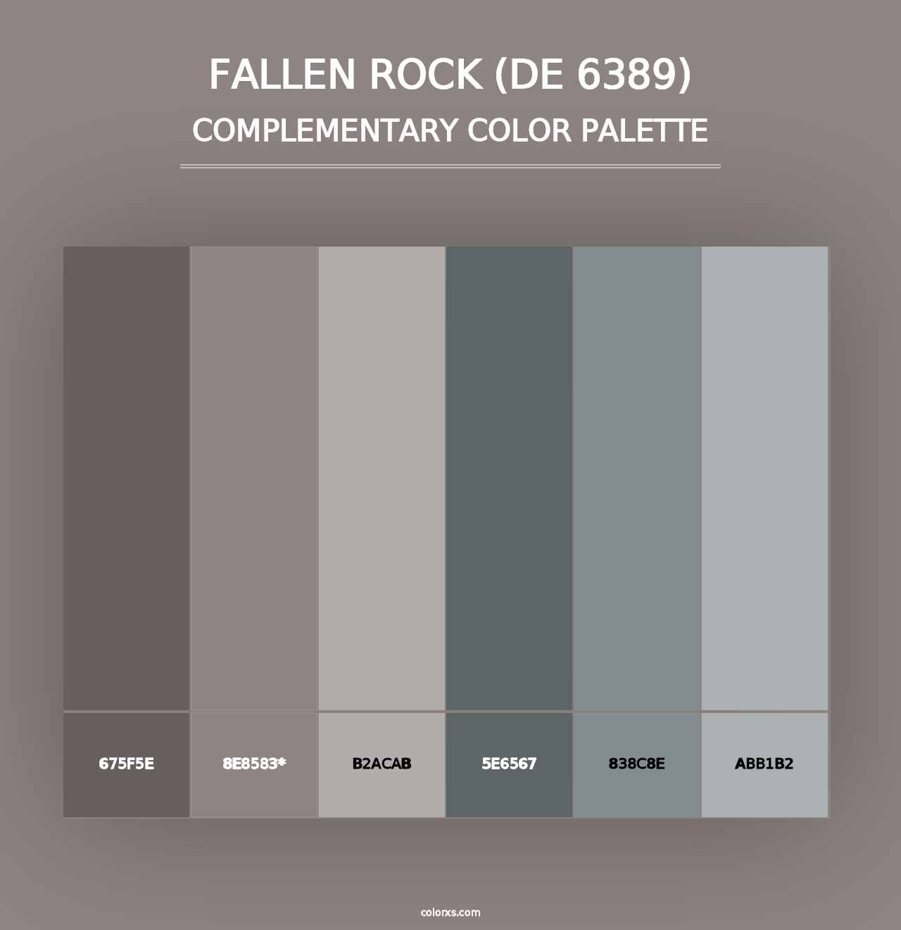 Fallen Rock (DE 6389) - Complementary Color Palette