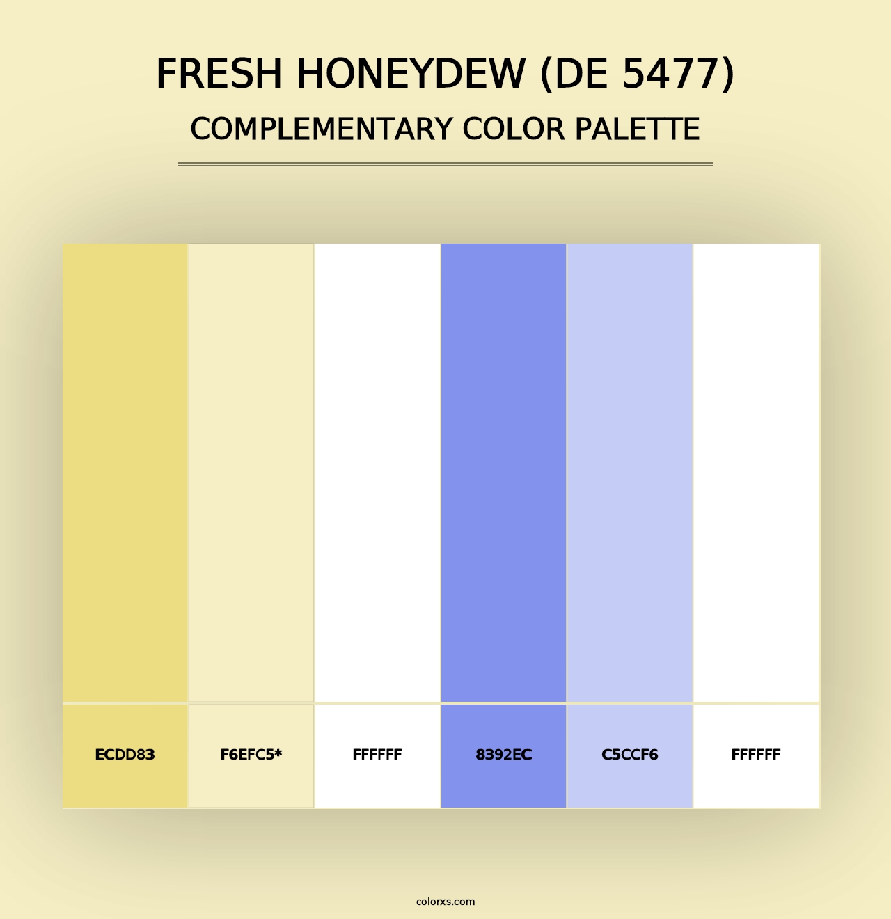 Fresh Honeydew (DE 5477) - Complementary Color Palette