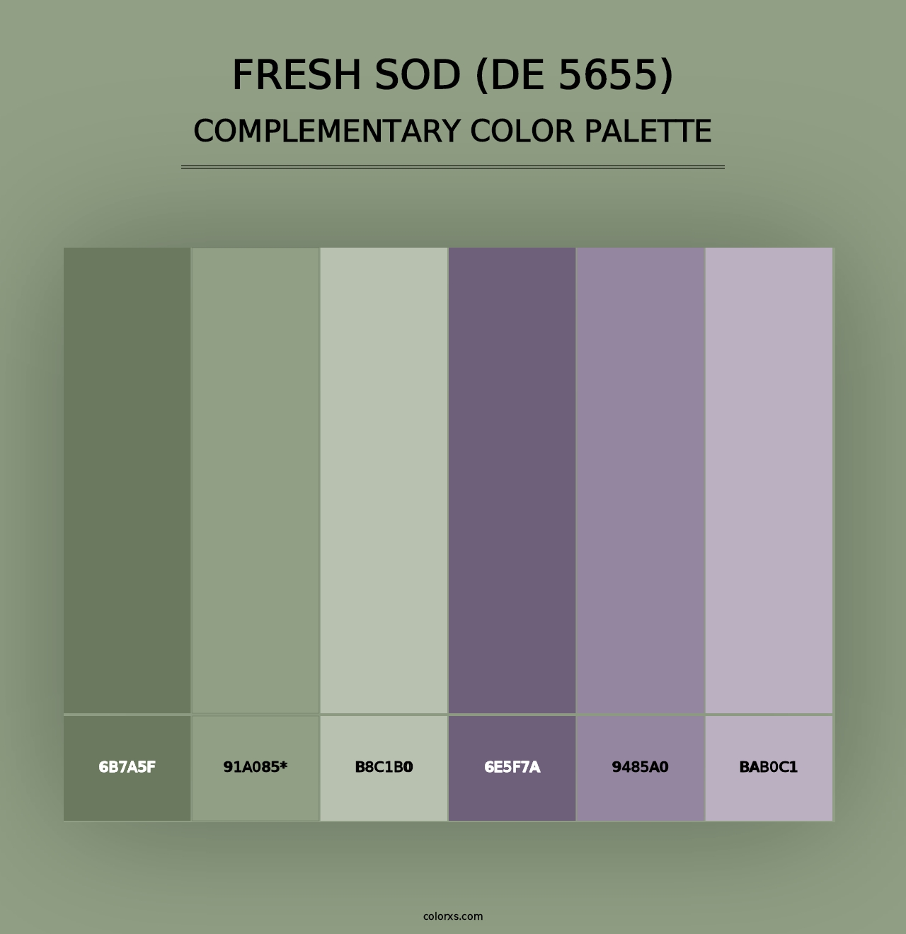 Fresh Sod (DE 5655) - Complementary Color Palette