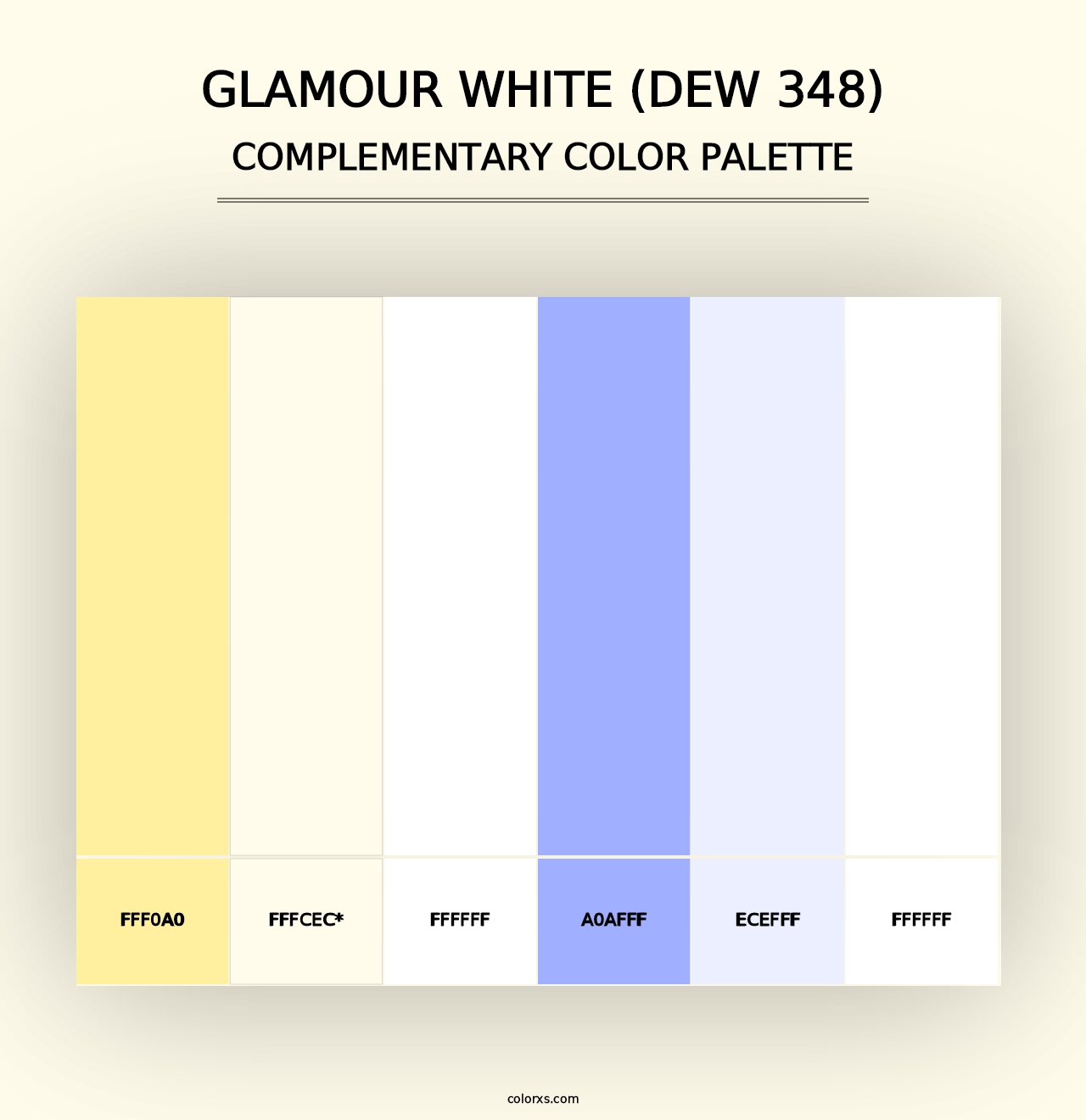 Glamour White (DEW 348) - Complementary Color Palette