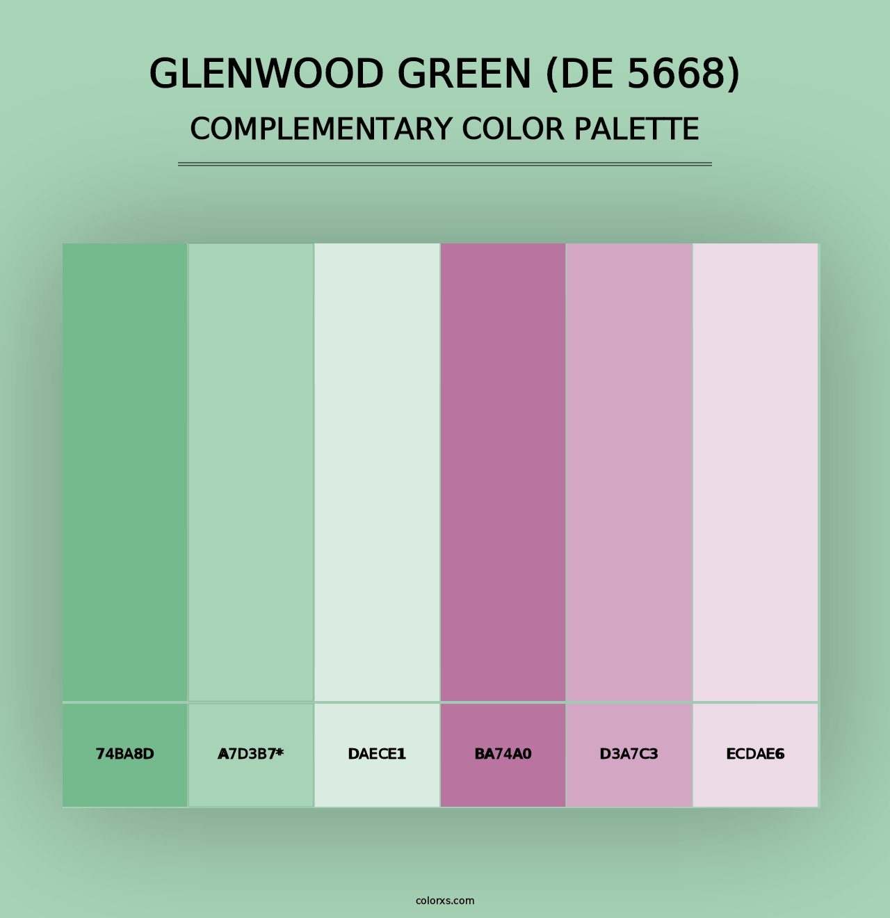 Glenwood Green (DE 5668) - Complementary Color Palette