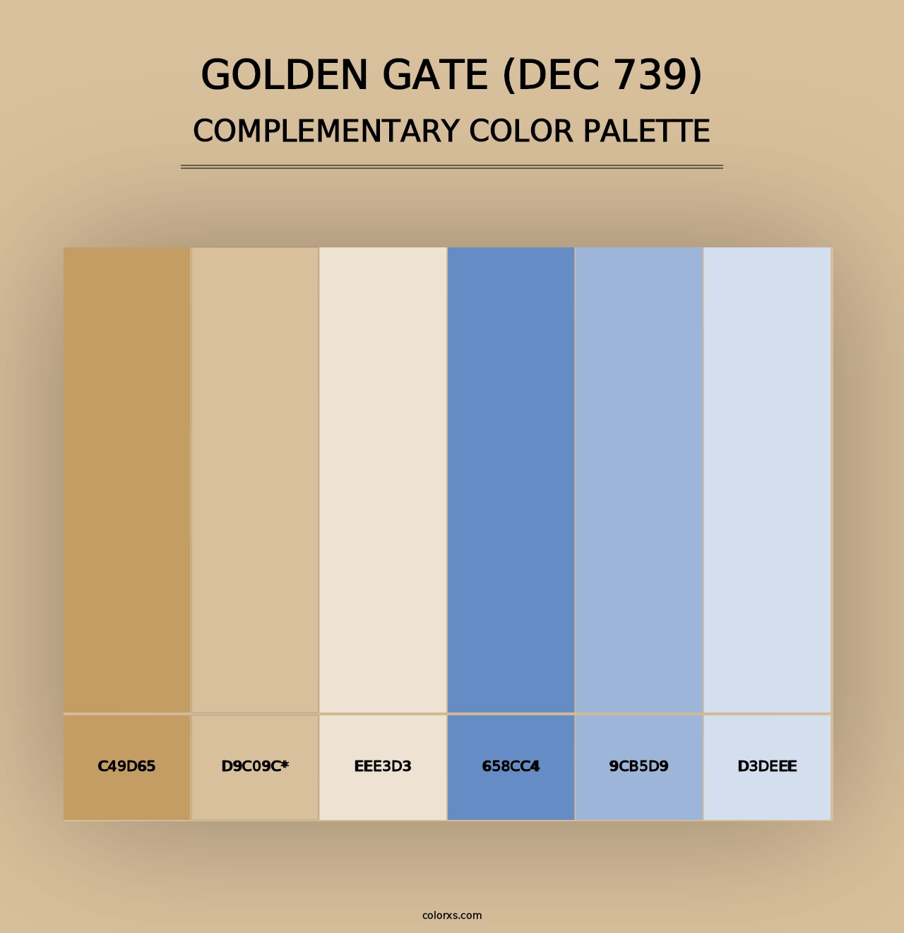 Golden Gate (DEC 739) - Complementary Color Palette