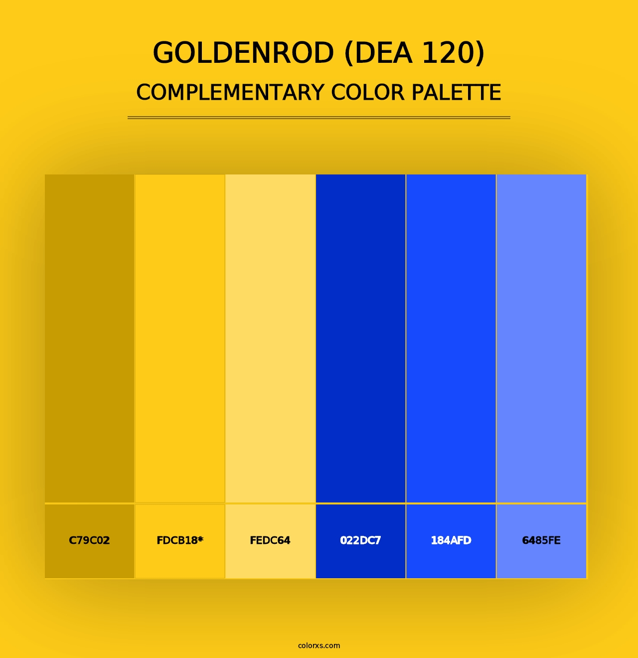 Goldenrod (DEA 120) - Complementary Color Palette