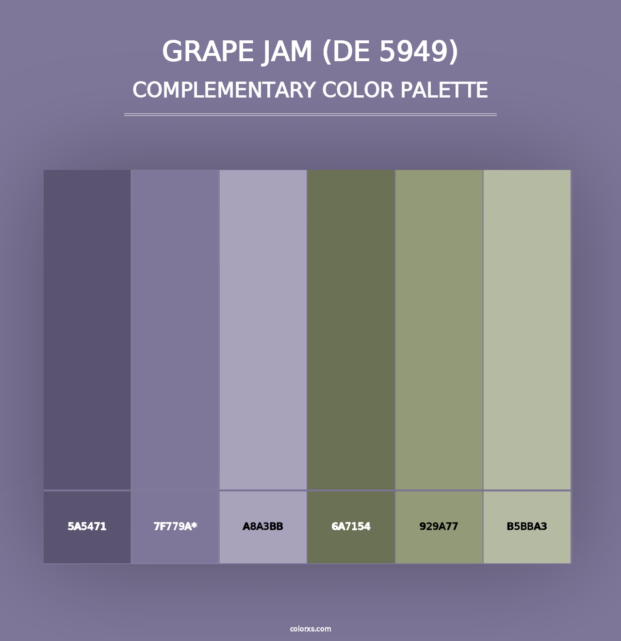 Grape Jam (DE 5949) - Complementary Color Palette