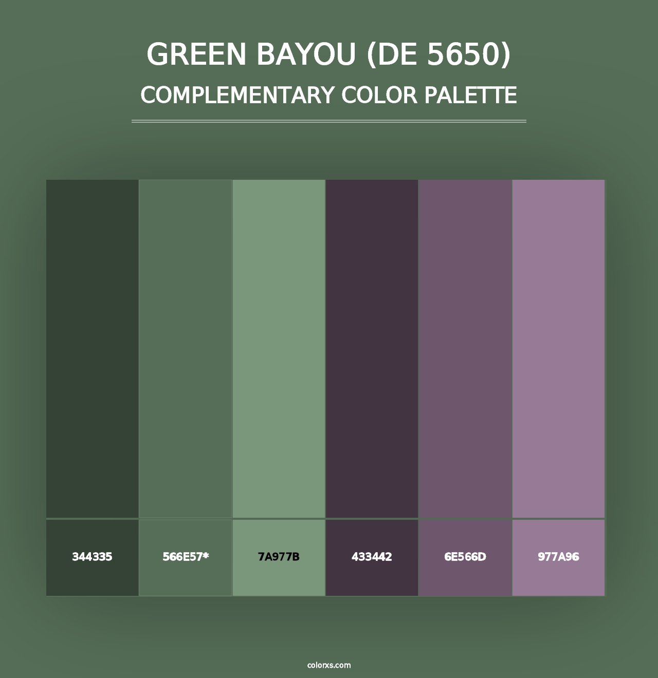 Green Bayou (DE 5650) - Complementary Color Palette