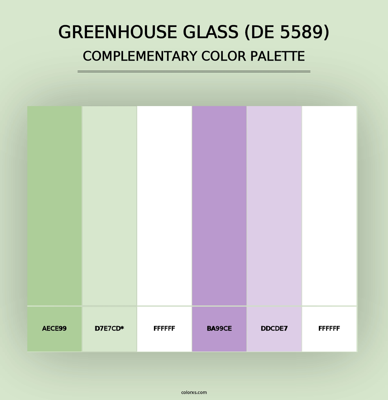 Greenhouse Glass (DE 5589) - Complementary Color Palette