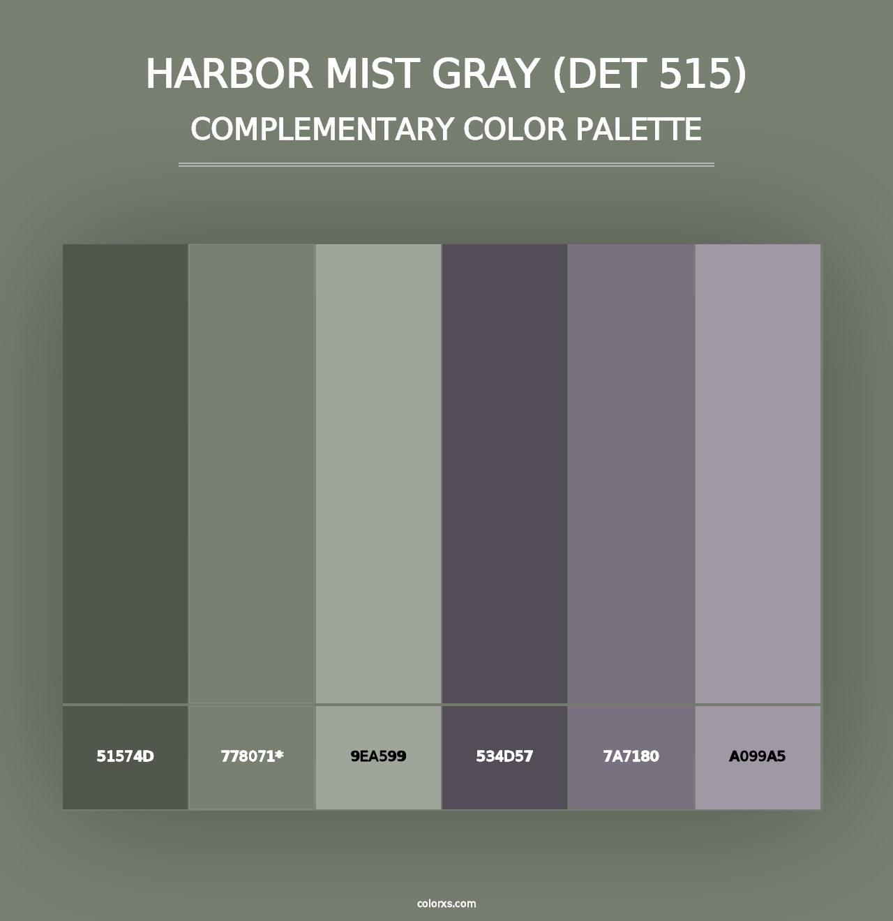 Harbor Mist Gray (DET 515) - Complementary Color Palette