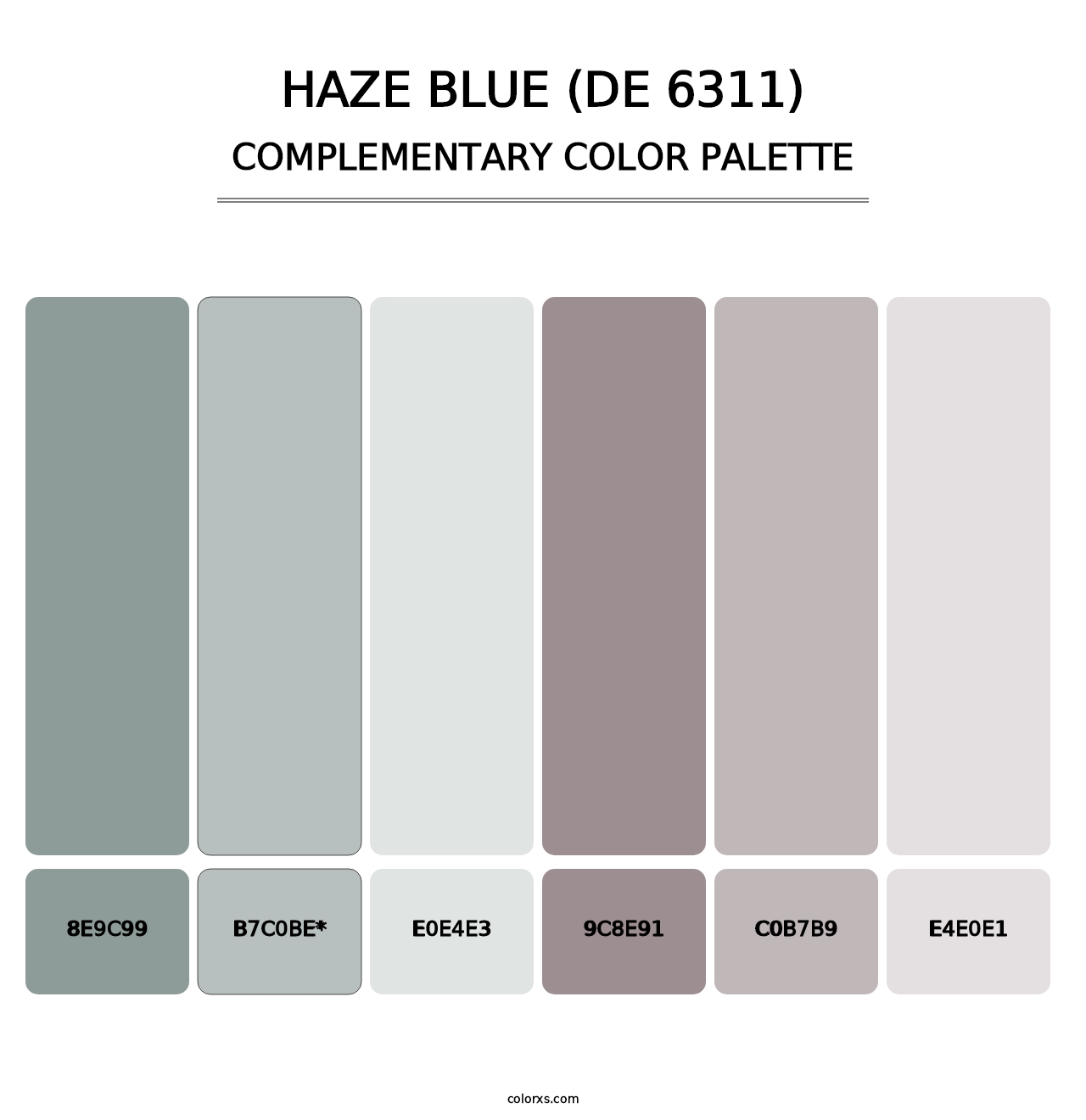 Haze Blue (DE 6311) - Complementary Color Palette