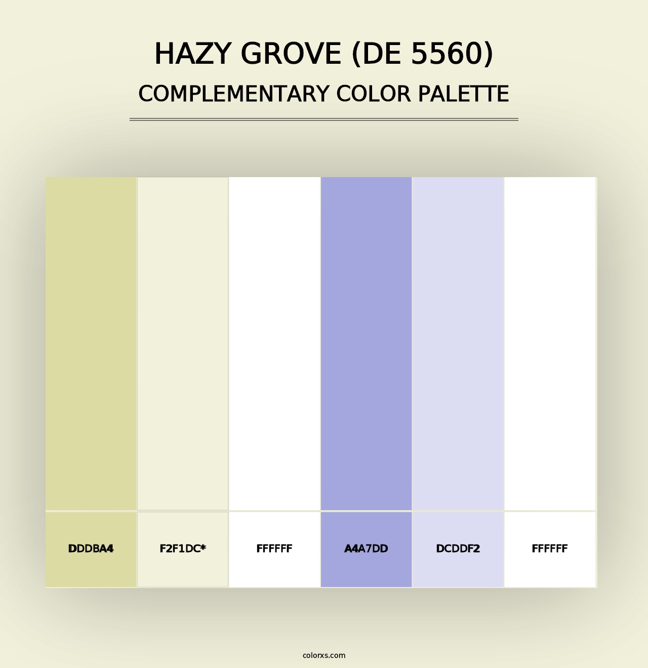 Hazy Grove (DE 5560) - Complementary Color Palette