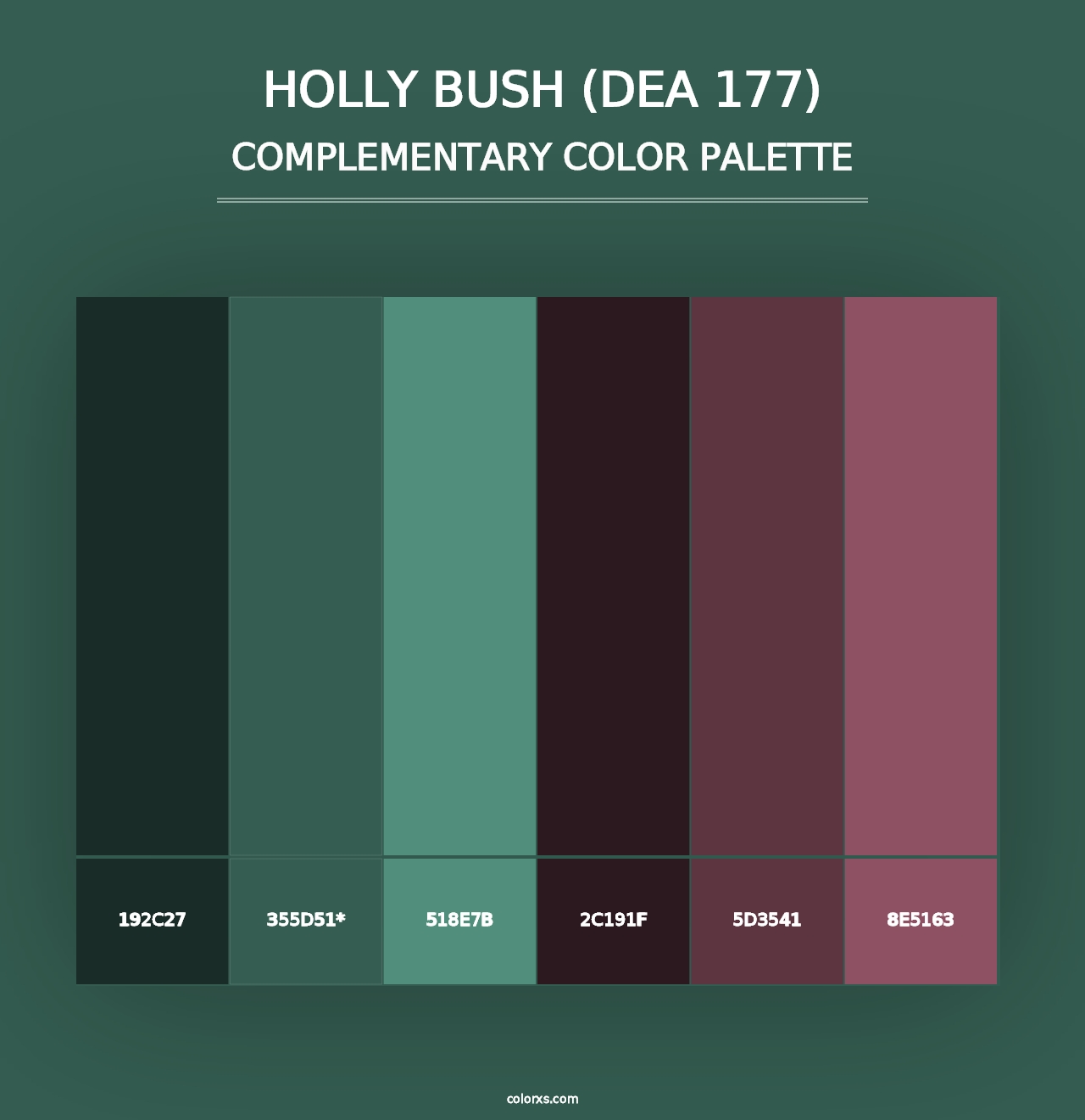 Holly Bush (DEA 177) - Complementary Color Palette