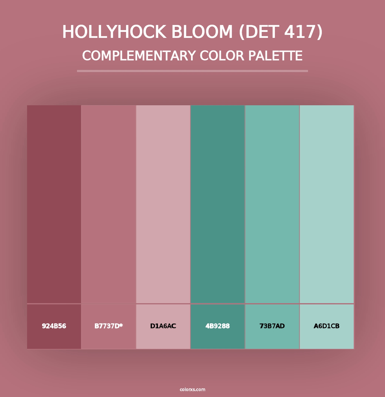 Hollyhock Bloom (DET 417) - Complementary Color Palette