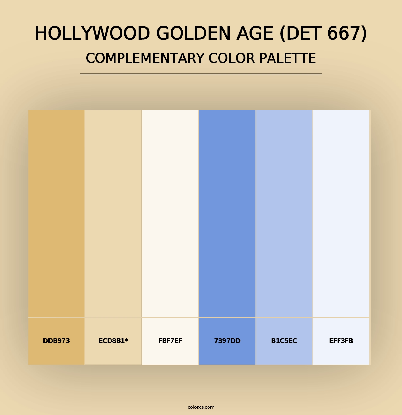 Hollywood Golden Age (DET 667) - Complementary Color Palette