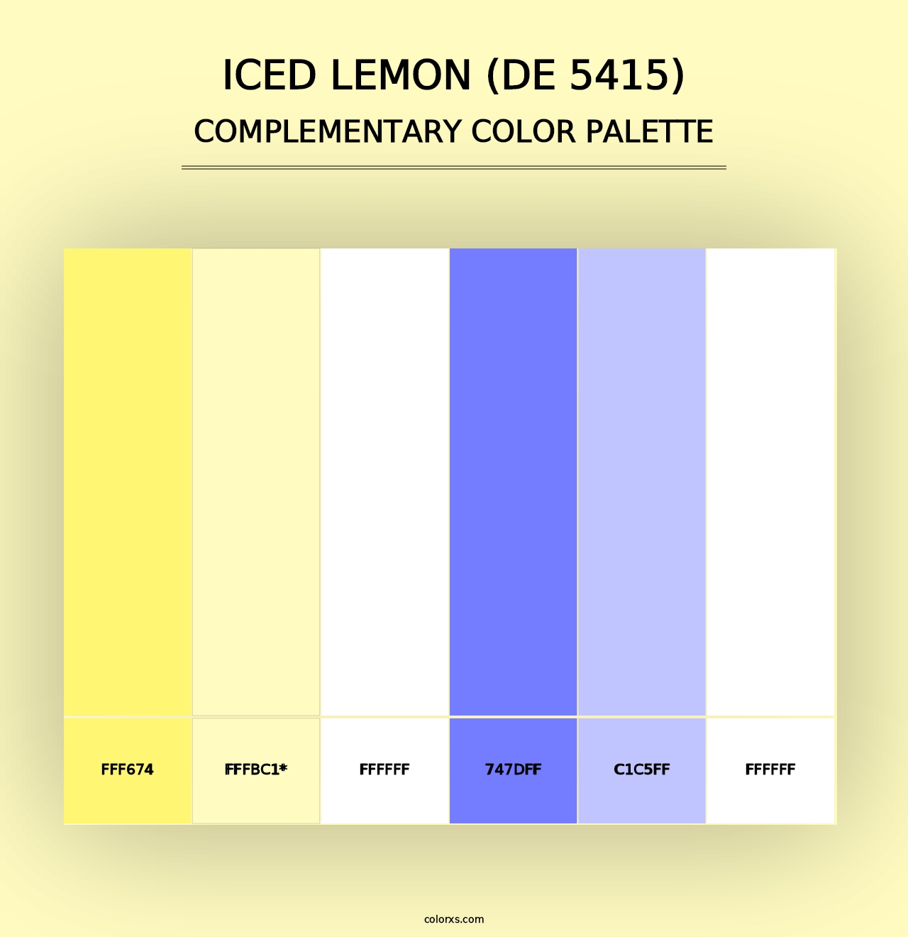 Iced Lemon (DE 5415) - Complementary Color Palette