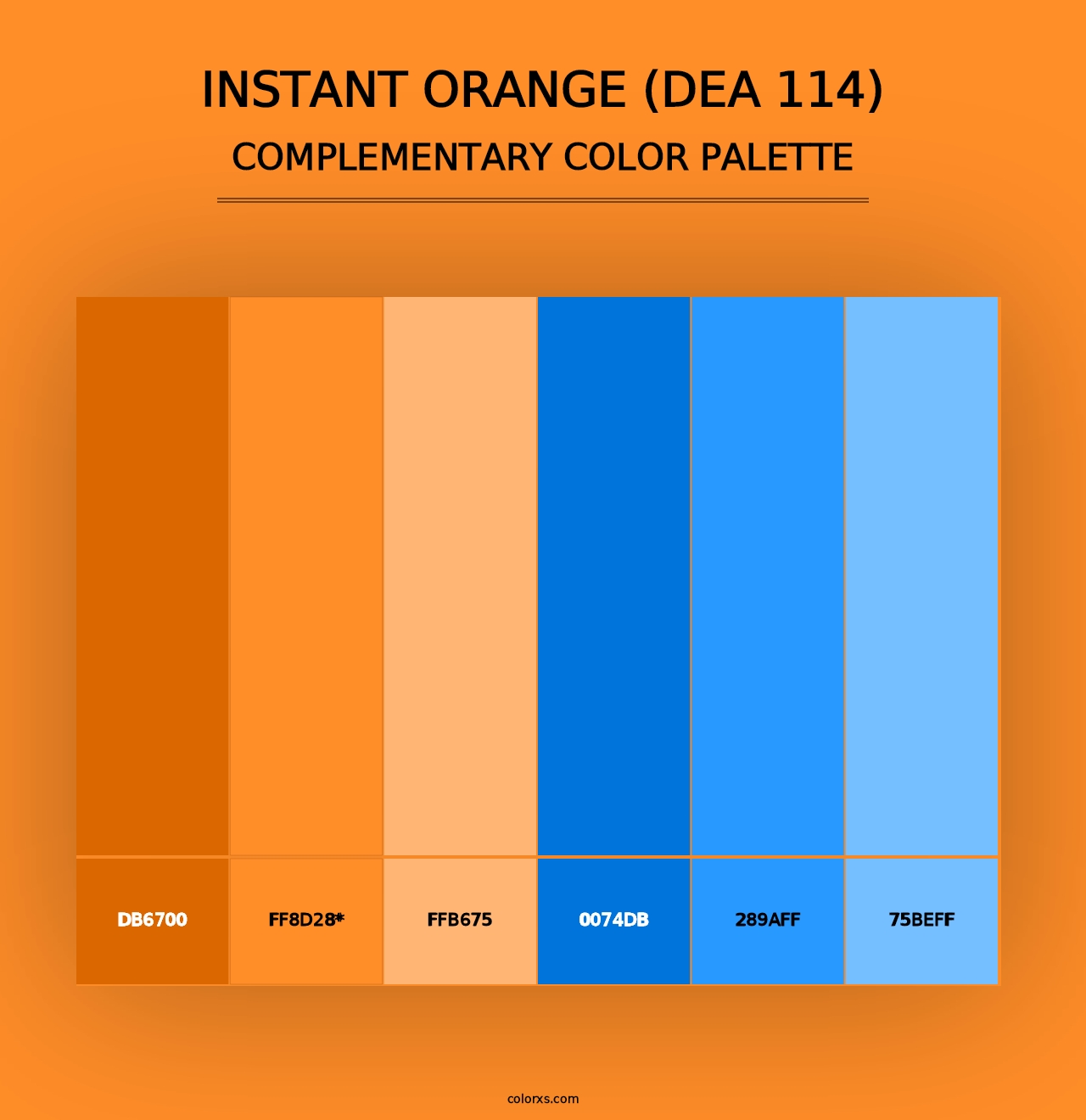 Instant Orange (DEA 114) - Complementary Color Palette