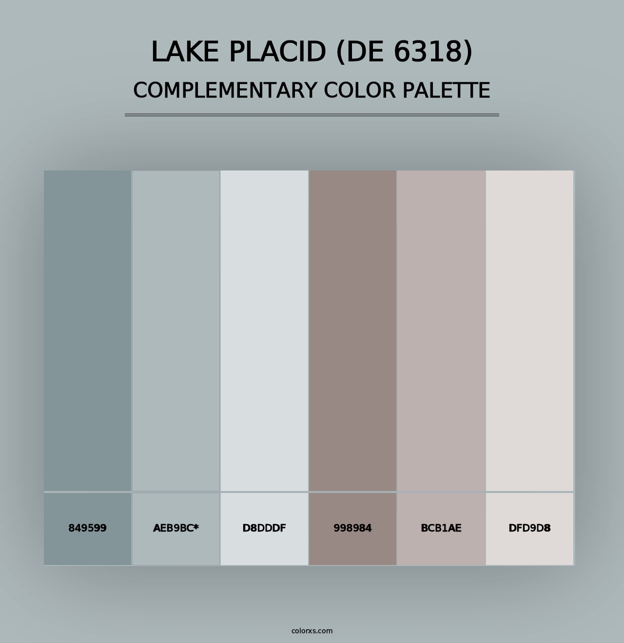 Lake Placid (DE 6318) - Complementary Color Palette