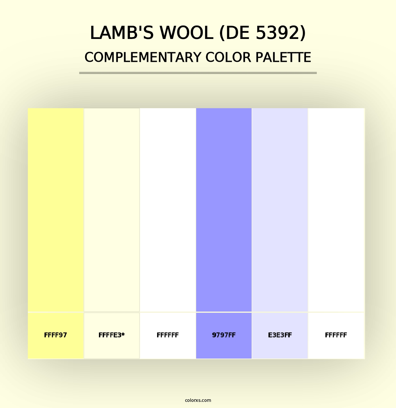 Lamb's Wool (DE 5392) - Complementary Color Palette