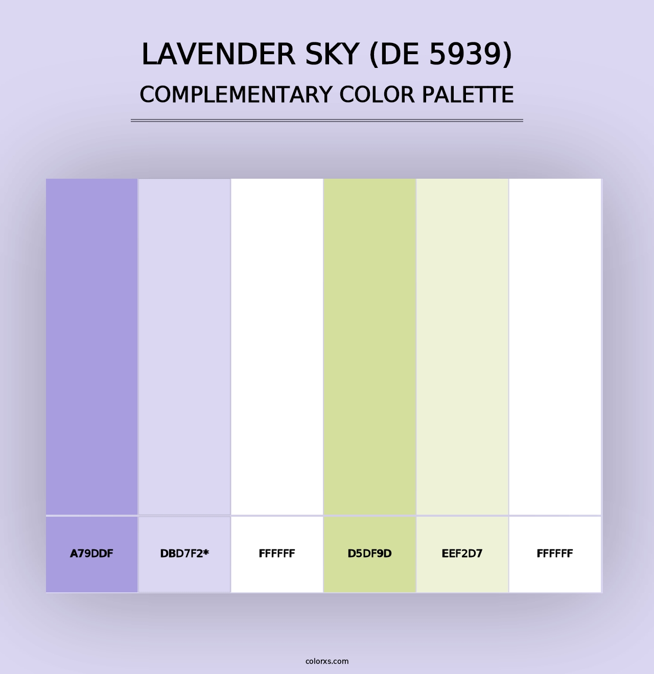 Lavender Sky (DE 5939) - Complementary Color Palette