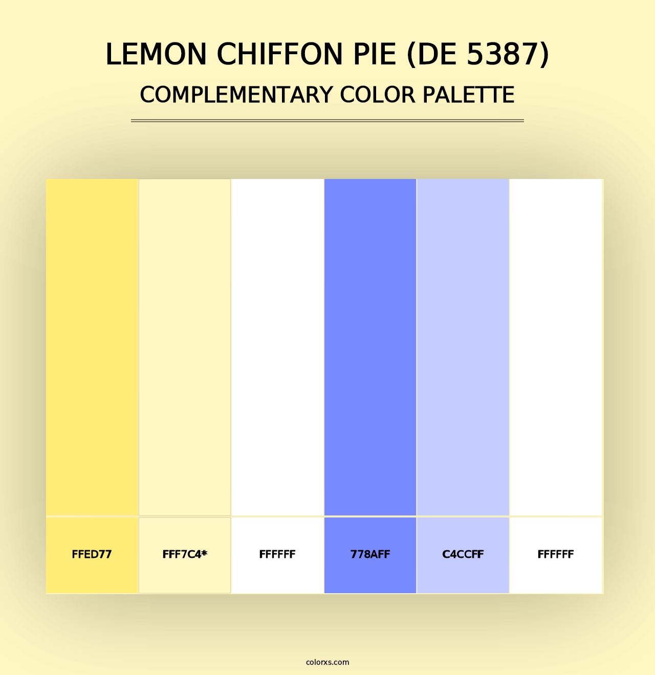 Lemon Chiffon Pie (DE 5387) - Complementary Color Palette