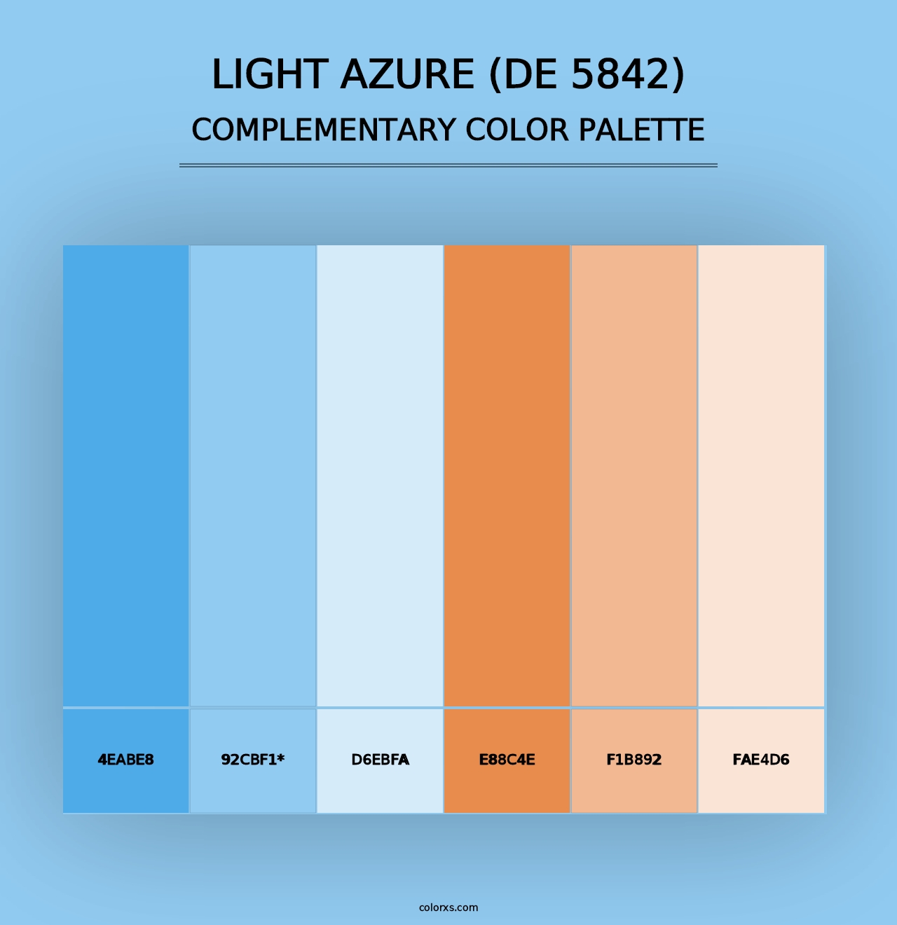 Light Azure (DE 5842) - Complementary Color Palette