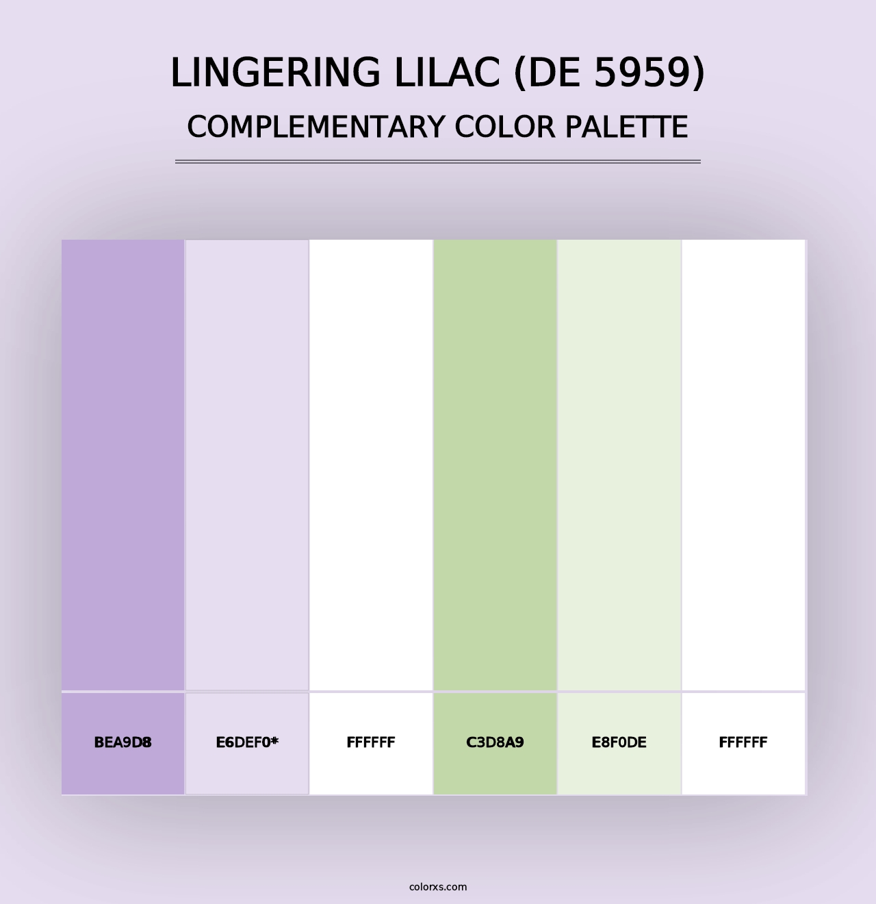 Lingering Lilac (DE 5959) - Complementary Color Palette