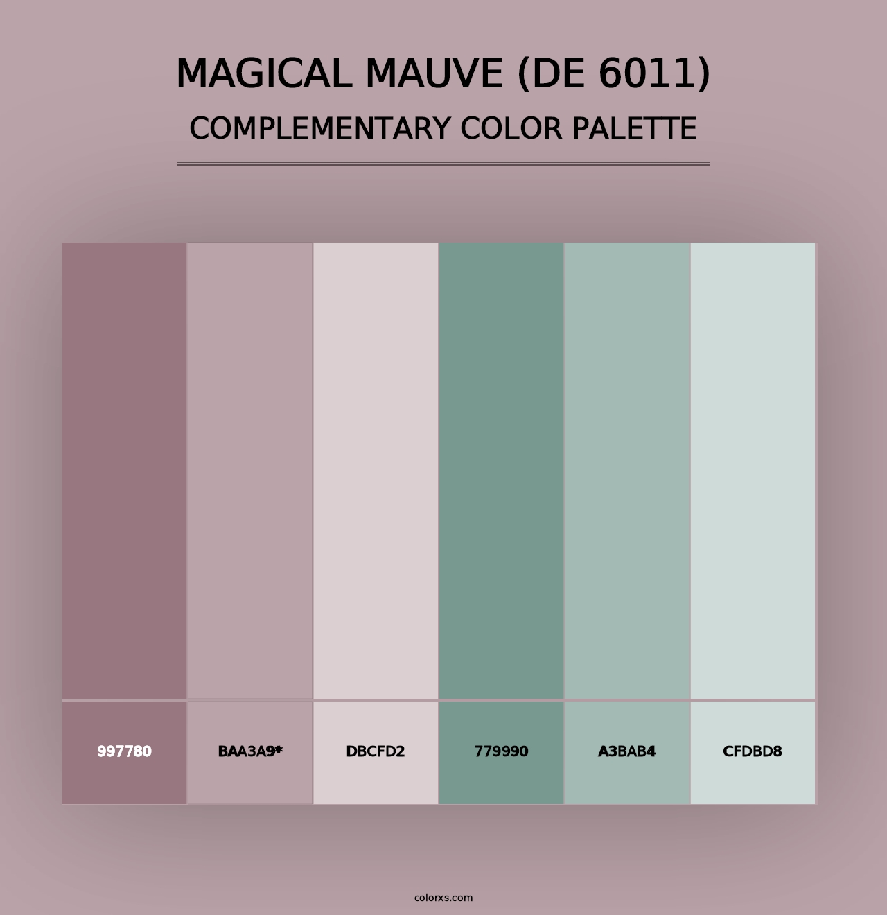 Magical Mauve (DE 6011) - Complementary Color Palette