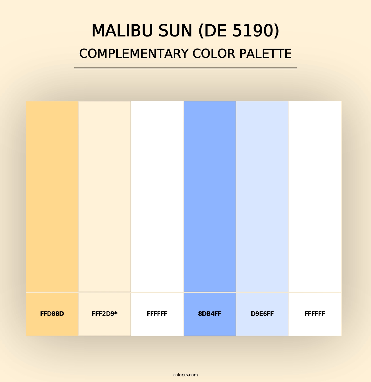 Malibu Sun (DE 5190) - Complementary Color Palette