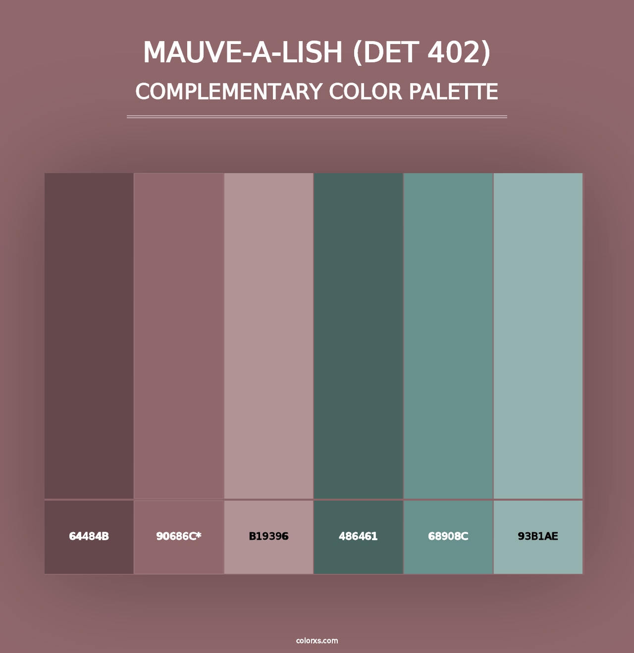 Mauve-a-Lish (DET 402) - Complementary Color Palette