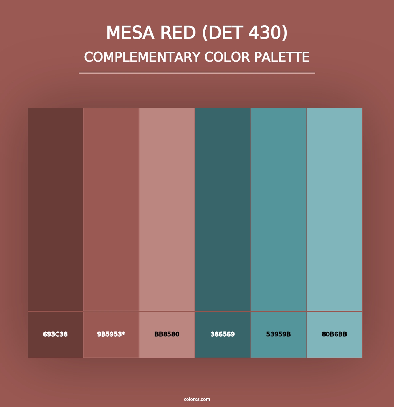 Mesa Red (DET 430) - Complementary Color Palette