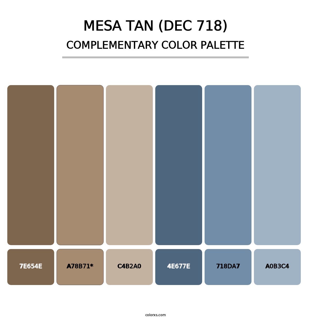 Mesa Tan (DEC 718) - Complementary Color Palette