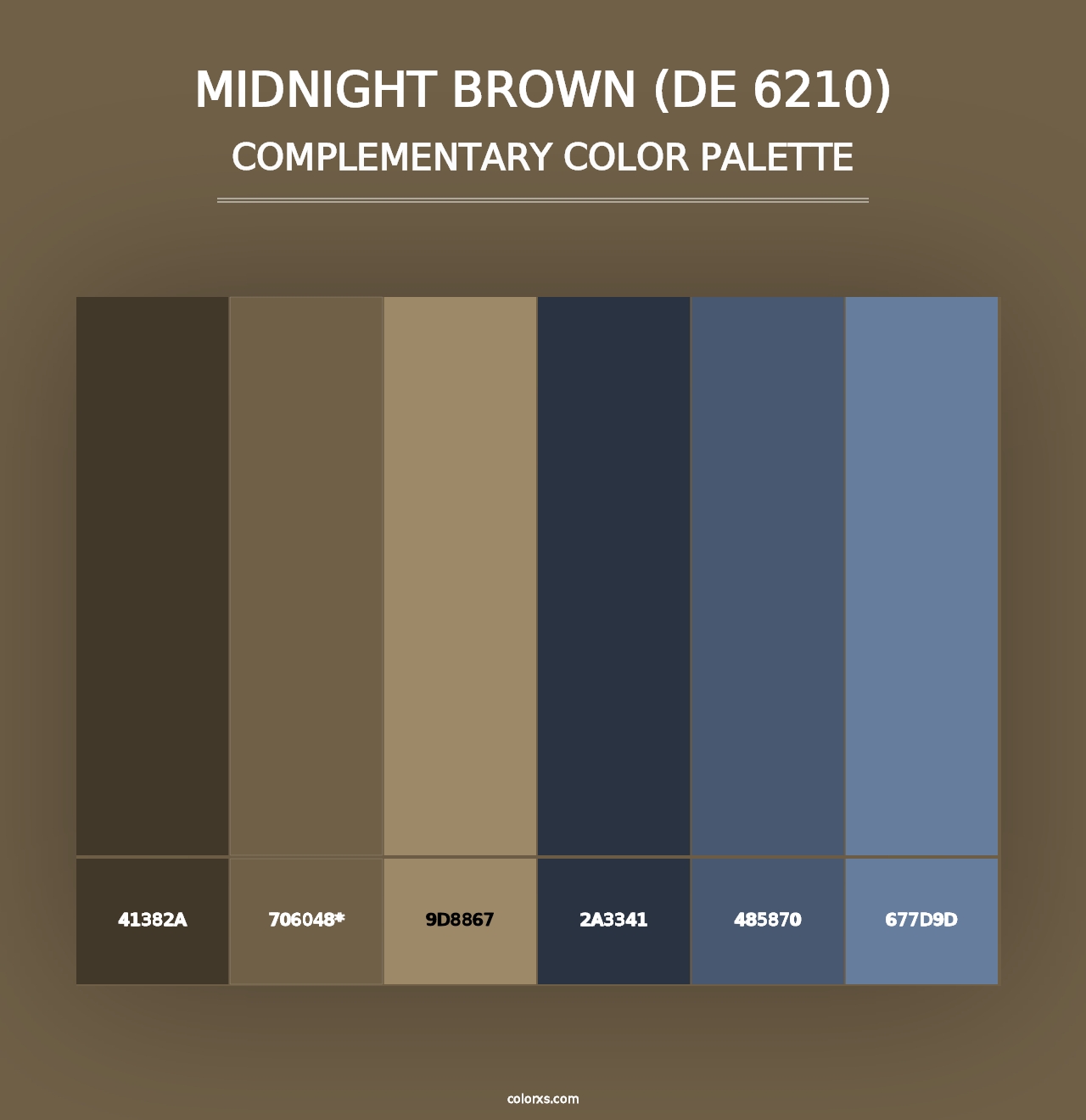 Midnight Brown (DE 6210) - Complementary Color Palette