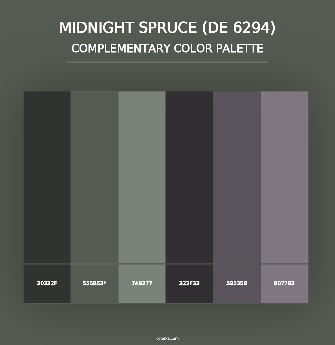 Midnight Spruce (DE 6294) - Complementary Color Palette